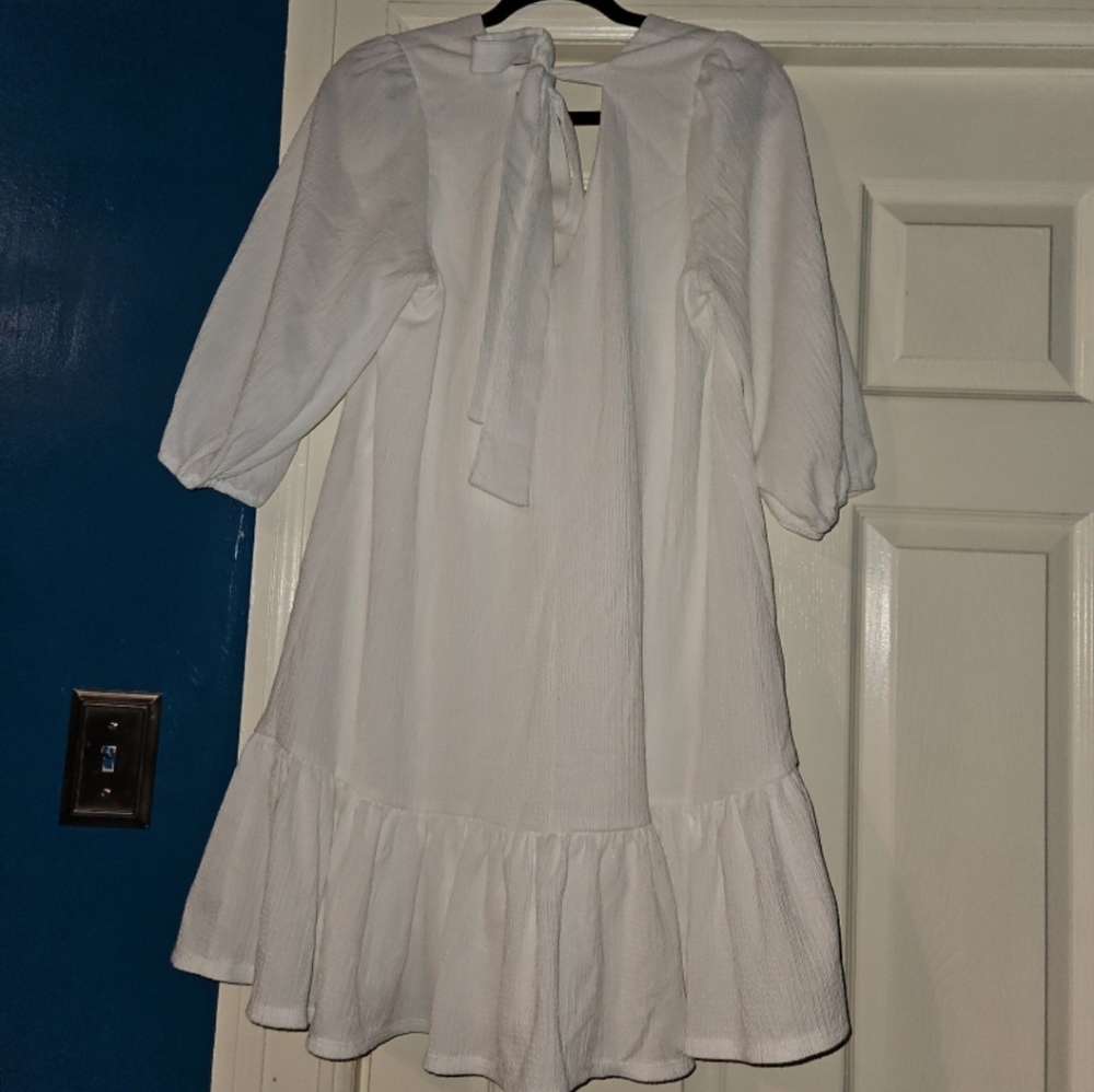 Peplum/Flared White Dress
